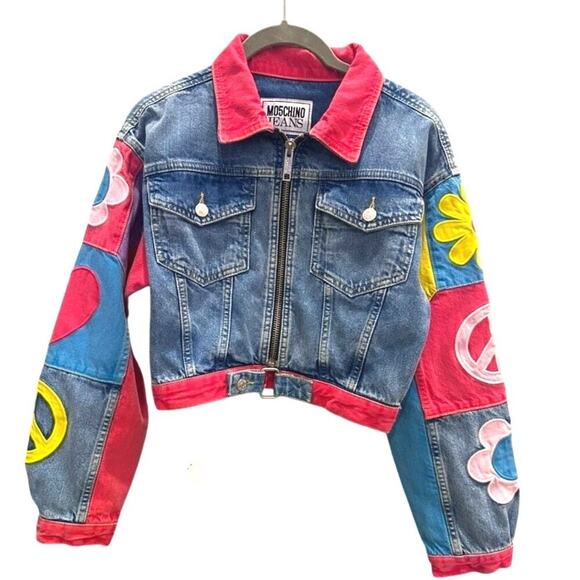 Moschino Jeans Jackets & Blazers - Moschino - Graphic Print Denim Cotton Jacket